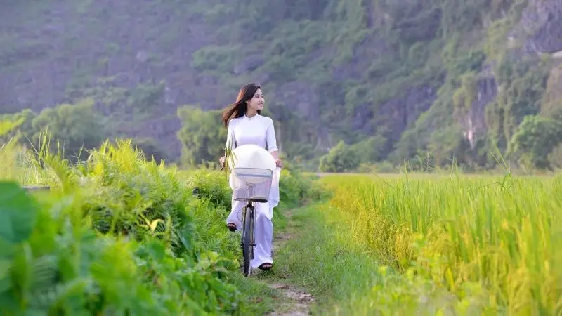 Gái xinh áo dài ánh mắt trìu mến Gái xinh áo dài ánh mắt trìu mến