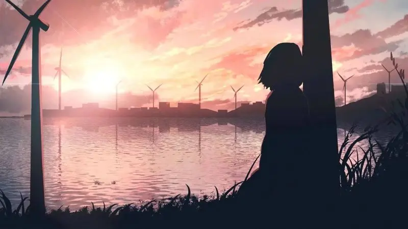 Anime nữ đơn ngồi ngồi yên bên gốc cây, giữa không gian tĩnh mich. Anime nữ đơn ngồi ngồi yên bên gốc cây, giữa không gian tĩnh mich.