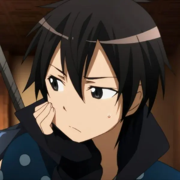 Biểu cảm Kirito thể hiện tâm hồn người chiến binh, đẹp mà mạnh mẽ vô cùng. Biểu cảm Kirito thể hiện tâm hồn người chiến binh, đẹp mà mạnh mẽ vô cùng.