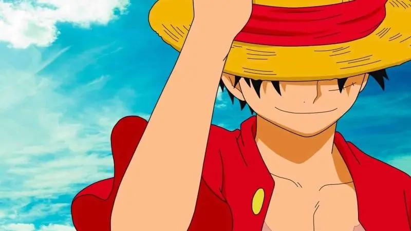 Hình ảnh anime Luffy một mình trong bầu không khí tĩnh lặng.