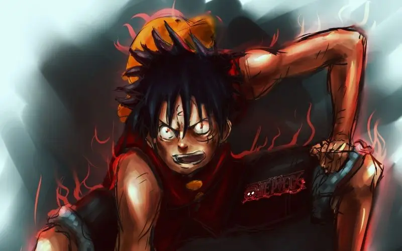 Hình ảnh Luffy tự tin và mạnh mẽ khi một mình.