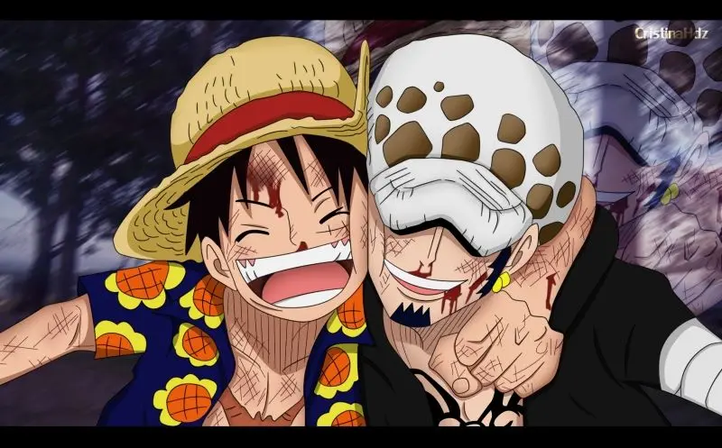 Ảnh anime Luffy và những người bạn đồng hành trung thành.