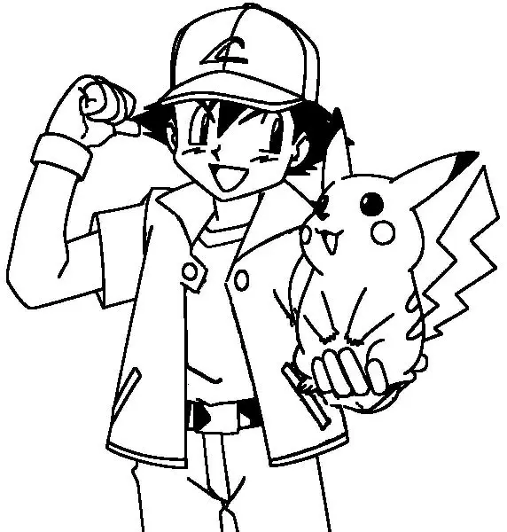 Bé làm quen màu sắc với tranh tô màu Pikachu đơn giản, dễ hiểu