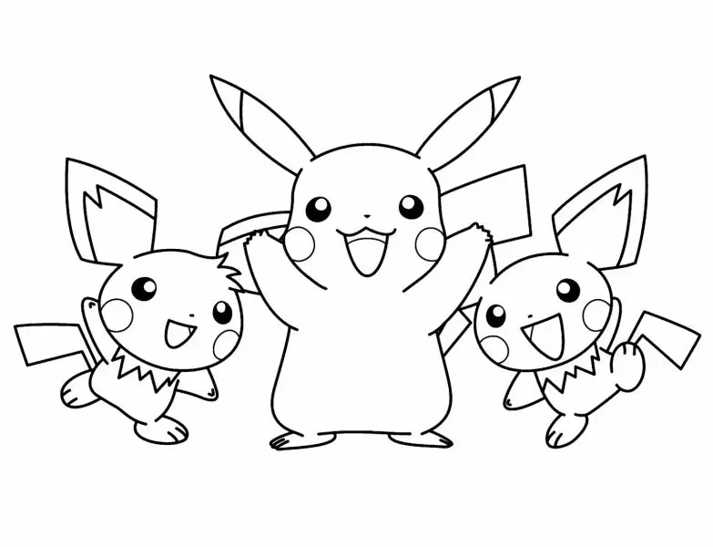 Thêm niềm vui cho bé với bộ hình Pikachu tô màu phong phú