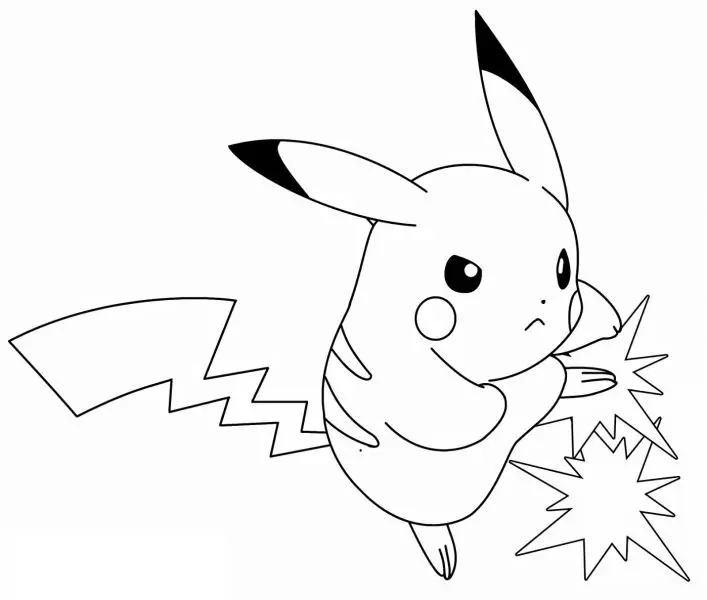 Tải ngay tranh tô màu Pikachu dễ thương cho bé tập tô