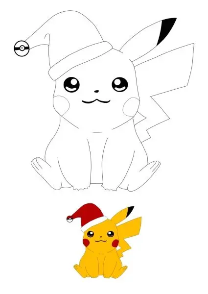 Tranh tô màu Pikachu với thiết kế đơn giản, dễ dàng cho trẻ nhỏ