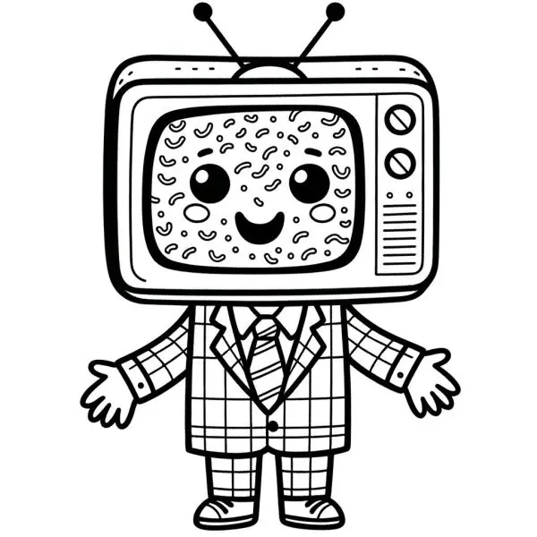 Mang lại niềm vui cho bé với bộ tranh tô màu TV Man miễn phí.