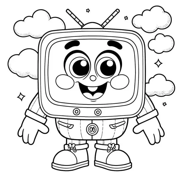 Tự do sáng tạo với các mẫu tranh tô màu TV Man cực dễ thương