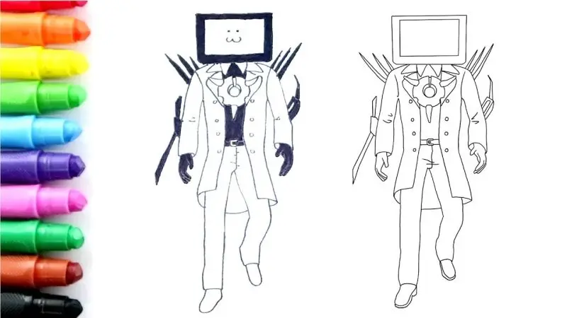 Tranh tô màu sáng tạo TV Man giúp bé học hỏi và vui chơi.