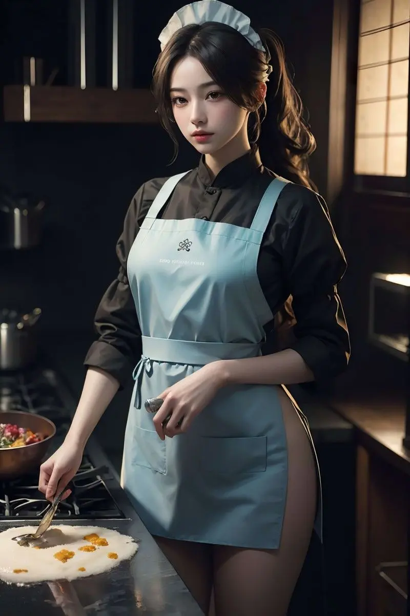 Gái xinh nấu ăn với món canh