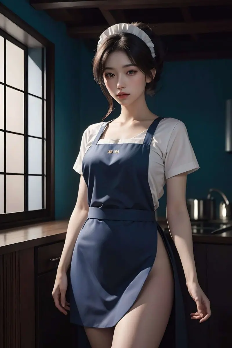 Gái xinh nấu ăn với sự hứng khởi