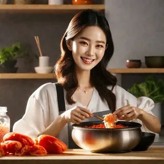 Gái xinh nấu ăn cho bữa tối