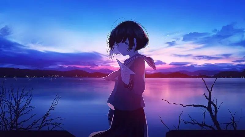 Ảnh anime nữ buồn, từng nét vẽ trầm tĩnh. Ảnh anime nữ buồn, từng nét vẽ trầm tĩnh.