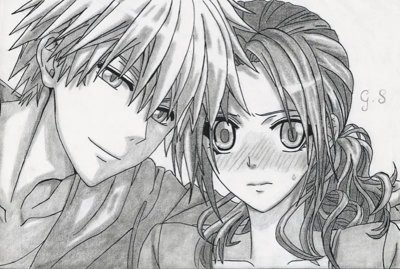 Ảnh anime đôi không màu - sự đồng điệu trong nghệ thuật. Ảnh anime đôi không màu - sự đồng điệu trong nghệ thuật.