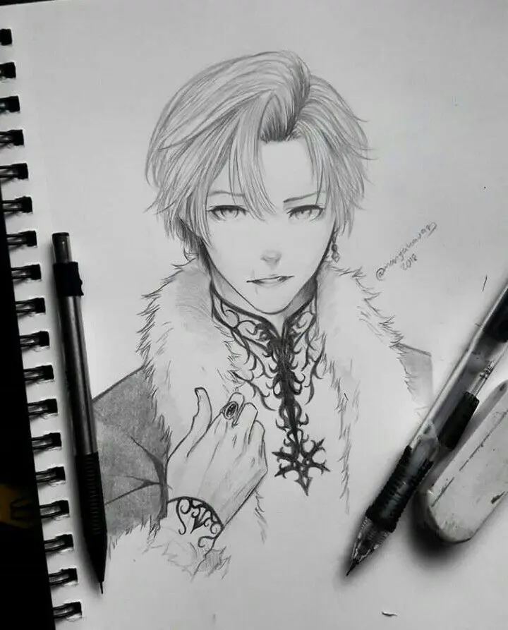 Phác thảo anime nam bút chì phong cách mạnh mẽ và cá tính Phác thảo anime nam bút chì phong cách mạnh mẽ và cá tính