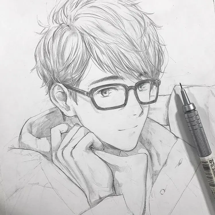 Anime nam bút chì từ ánh mắt đến biểu cảm đều sinh động Anime nam bút chì từ ánh mắt đến biểu cảm đều sinh động