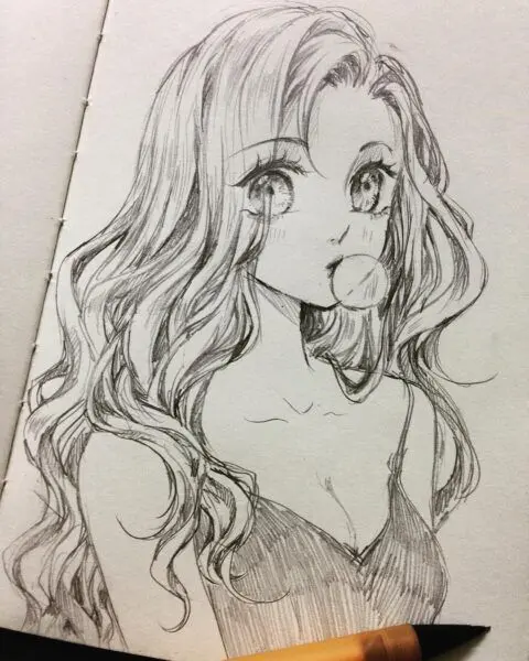 Anime nữ qua nét vẽ bút chì vẻ đẹp tinh tế và nhẹ nhàng Anime nữ qua nét vẽ bút chì vẻ đẹp tinh tế và nhẹ nhàng