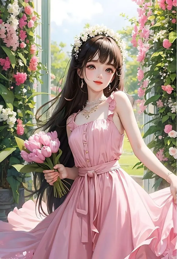 Hình nền gái xinh 3D đơn giản