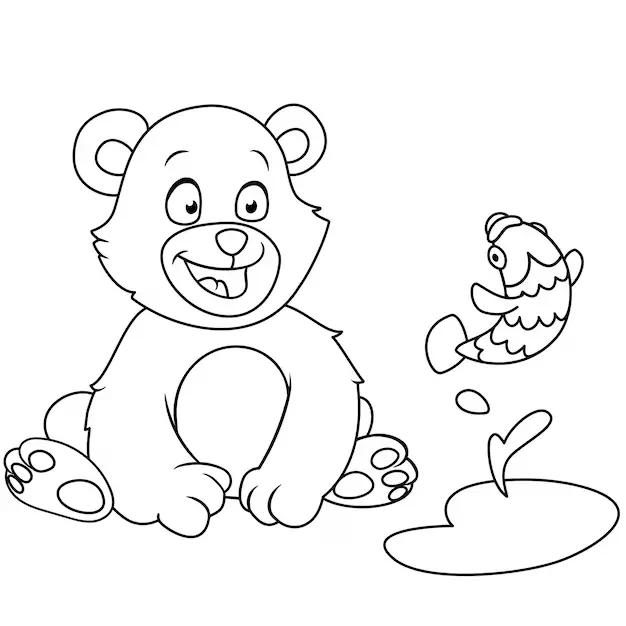Tranh tô màu gấu dâu dễ thương – một hoạt động sáng tạo cho trẻ nhỏ.