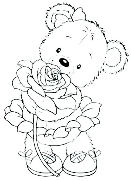 Gấu dâu dễ thương trong những bức tranh tô màu sẽ khiến bé thêm phần thích thú.