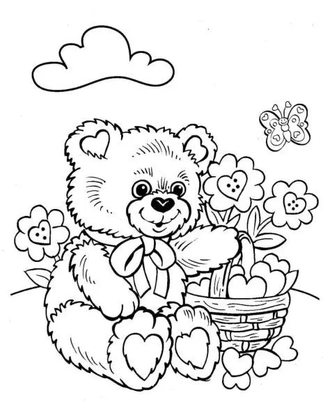 Tranh tô màu gấu dâu giúp bé vừa chơi vừa tô màu phát triển trí tuệ.