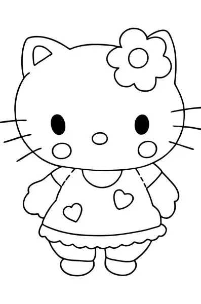 Tranh tô màu Hello Kitty đáng yêu giúp bé vừa học vừa chơi