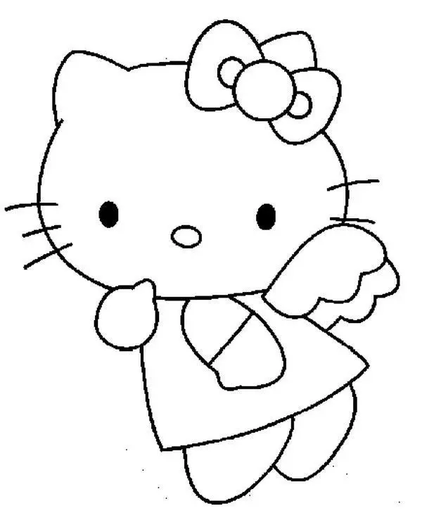Mẫu tranh tô màu Hello Kitty dễ thương và sinh động cho bé