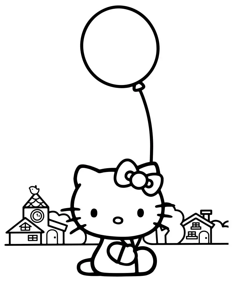 Tô màu Hello Kitty dễ thương giúp bé rèn luyện kỹ năng sáng tạo