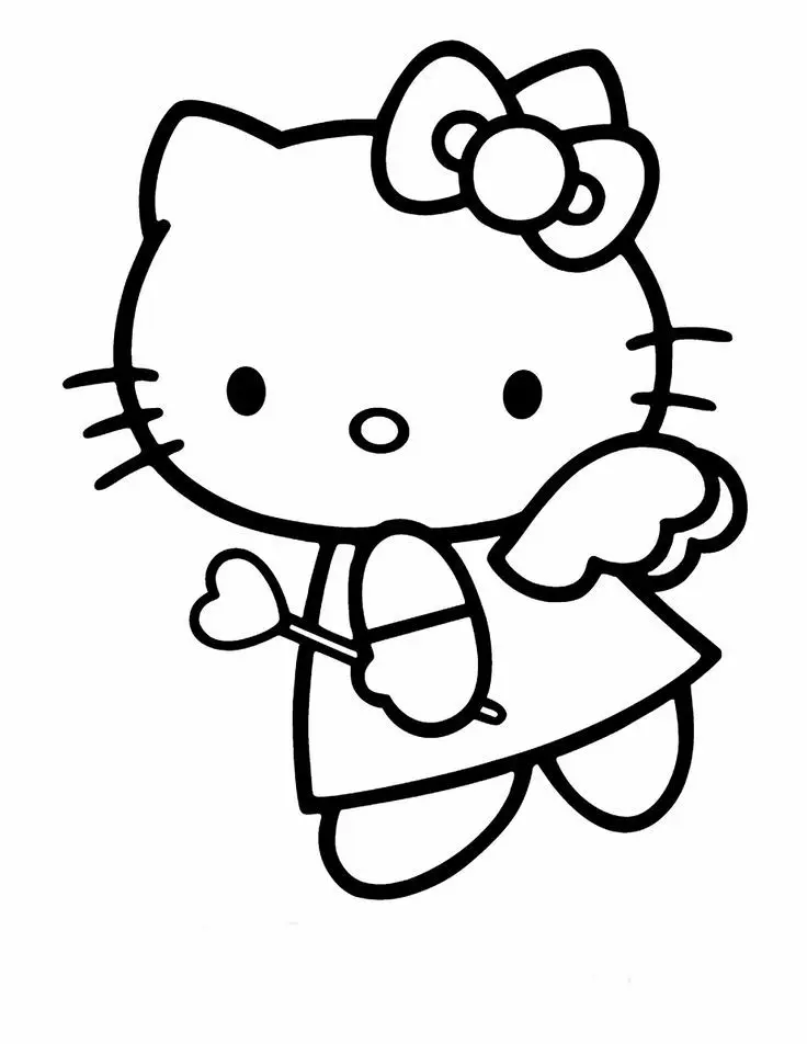 Bé thêm yêu vẽ với tranh tô màu Hello Kitty dễ thương