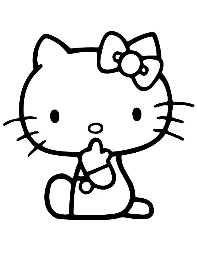 Giúp bé sáng tạo với những bức tranh tô màu Hello Kitty dễ thương
