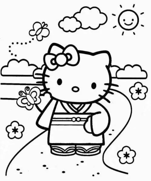 Bộ sưu tập tranh Hello Kitty dễ thương bé không thể bỏ qua