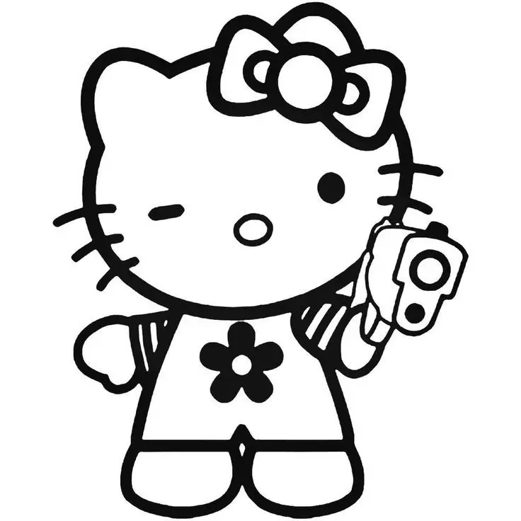 Tranh tô màu Hello Kitty dễ thương giúp bé rèn luyện sự khéo léo