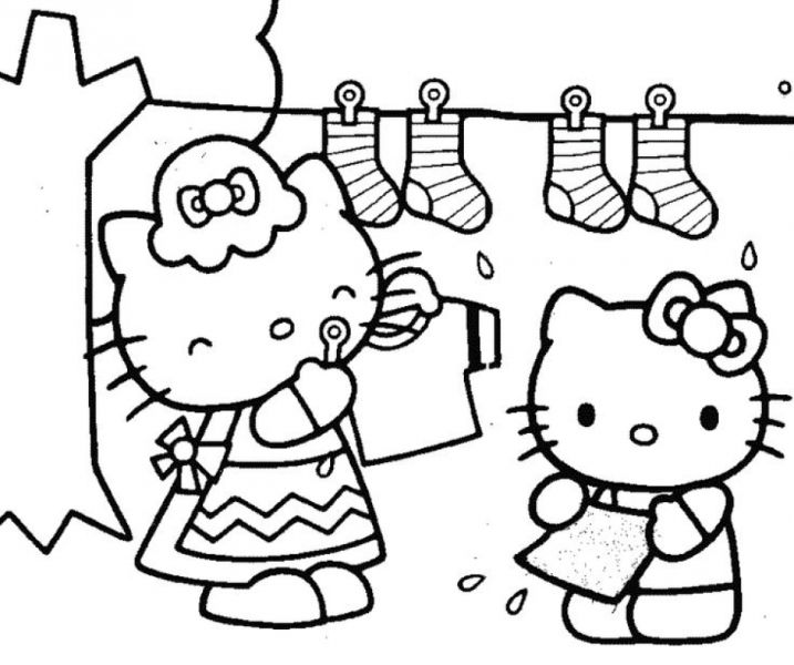 Tranh tô màu Hello Kitty đẹp giúp bé phát triển tư duy màu sắc