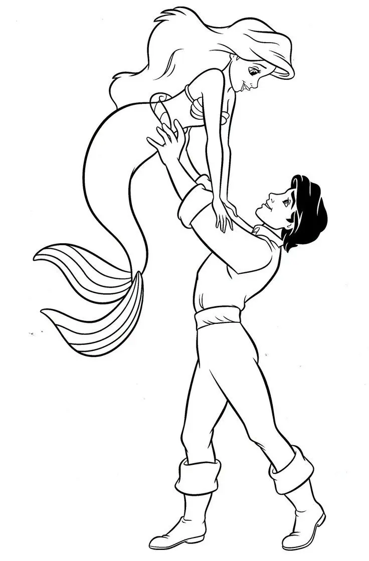Tranh tô màu Nàng Tiên Cá và Hoàng Tử 12