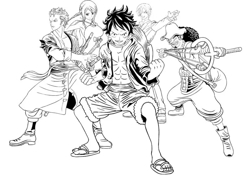 Tranh tô màu One Piece siêu ngầu với các nhân vật yêu thích, sẵn sàng cho bạn tô điểm!