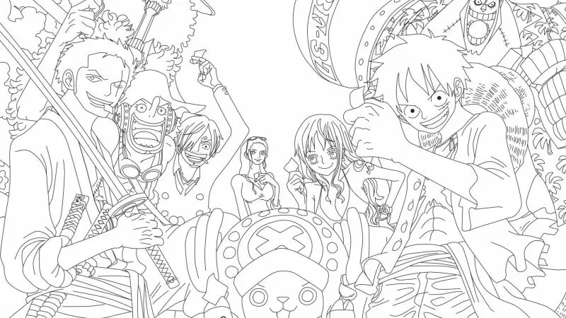 Tô màu cho những hình ảnh One Piece siêu ngầu, giúp bạn thư giãn sau giờ học!