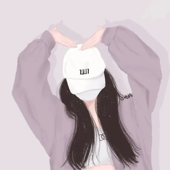 Ảnh cartoon girl cute che mặt anime, làm nổi bật sự trẻ trung của bạn