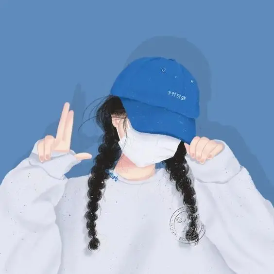 Avatar cartoon girl cute che mặt, lựa chọn tuyệt vời để thể hiện cá tính riêng