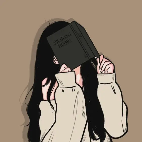 Hình nền cartoon girl cute avatar che mặt, điểm nhấn thú vị cho trang cá nhân