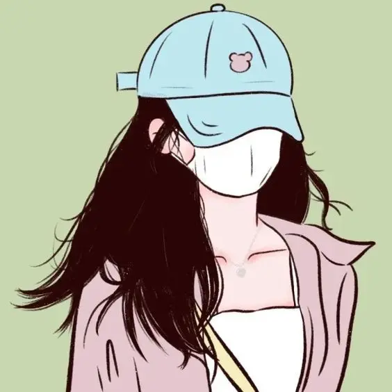 Cartoon girl cute avatar che mặt, làm nổi bật sự ngộ nghĩnh và vui nhộn