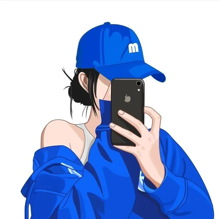 Hình nền cartoon girl cute avatar che mặt, tạo cảm giác thư giãn và dễ chịu