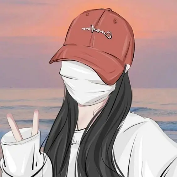 Ảnh cartoon girl cute che mặt anime, mang lại sự tinh tế và dễ thương