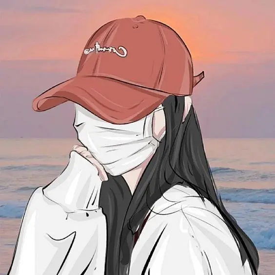Avatar anime cartoon girl cute che mặt, biểu tượng của sự dễ thương