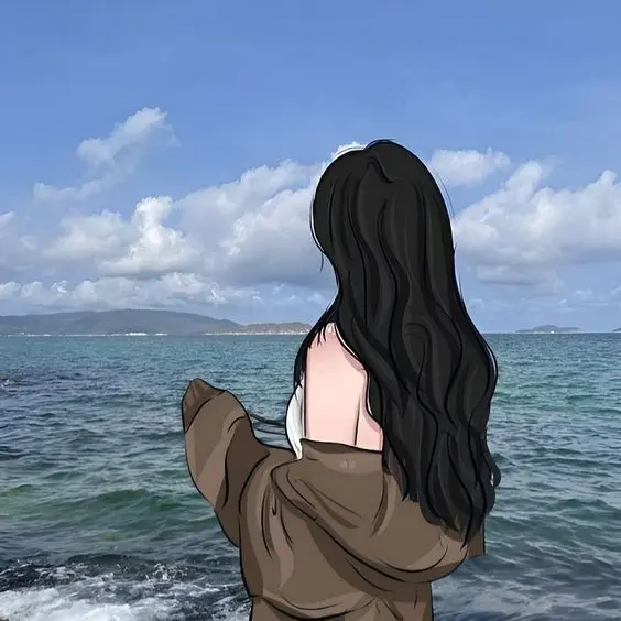 Hình ảnh cartoon girl cute che mặt anime, mang đến cảm giác thân thiện và thoải mái