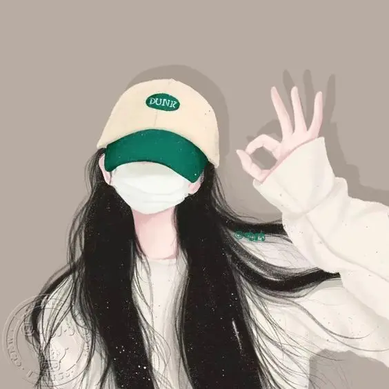 Avatar cartoon girl cute che mặt, lựa chọn lý tưởng cho hình đại diện dễ thương