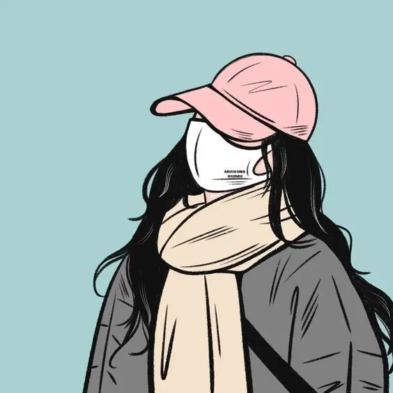 Hình nền cartoon girl cute avatar che mặt, làm sáng bừng trang cá nhân của bạn