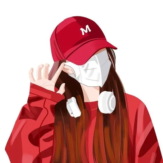Hình nền cartoon girl cute avatar che mặt, biểu tượng của sự gần gũi và đáng yêu