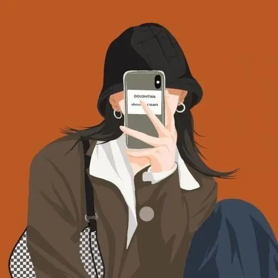 Hình nền cartoon girl cute avatar che mặt, làm sáng bừng tài khoản của bạn