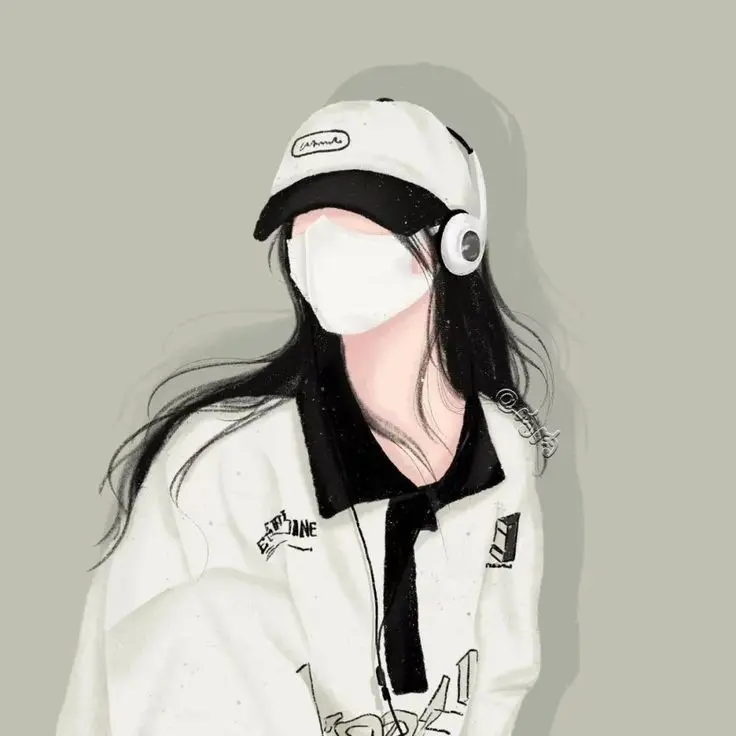 Cartoon girl cute avatar che mặt, điểm nhấn lý tưởng cho hình đại diện