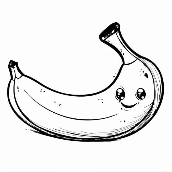 Tranh tô màu quả chuối siêu đáng yêu cute 13